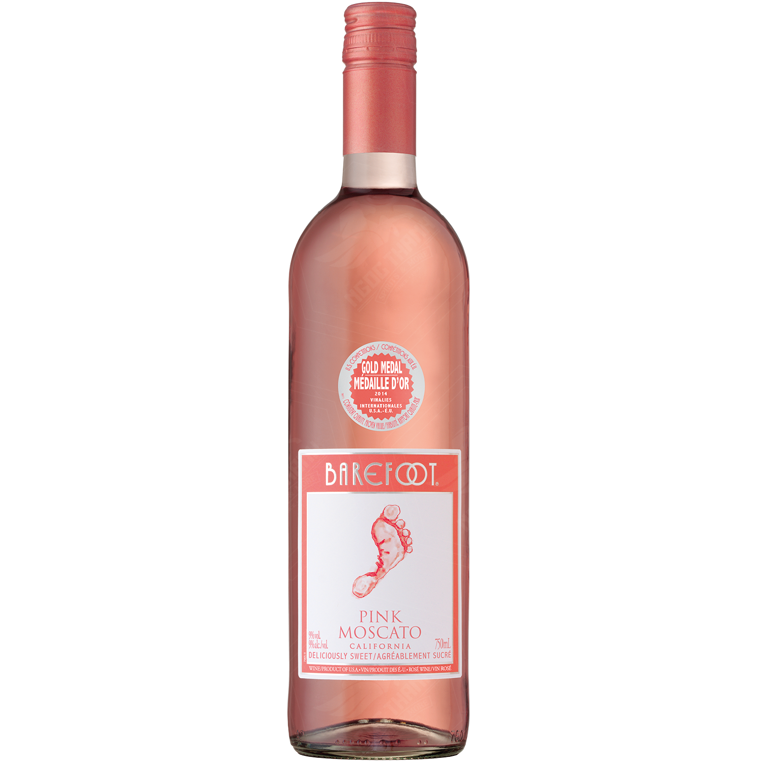 <b>Vang Hồng Mỹ Barefoot Pink Moscato</b><br>75cl | 9%