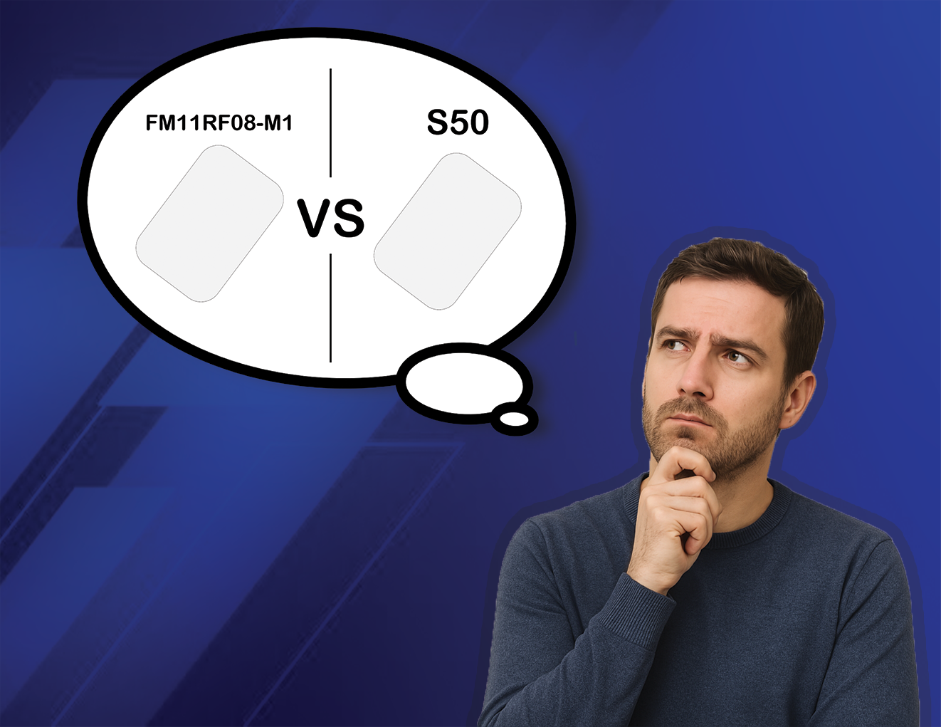 So sánh thẻ từ FM11RF08-M1 và thẻ S50