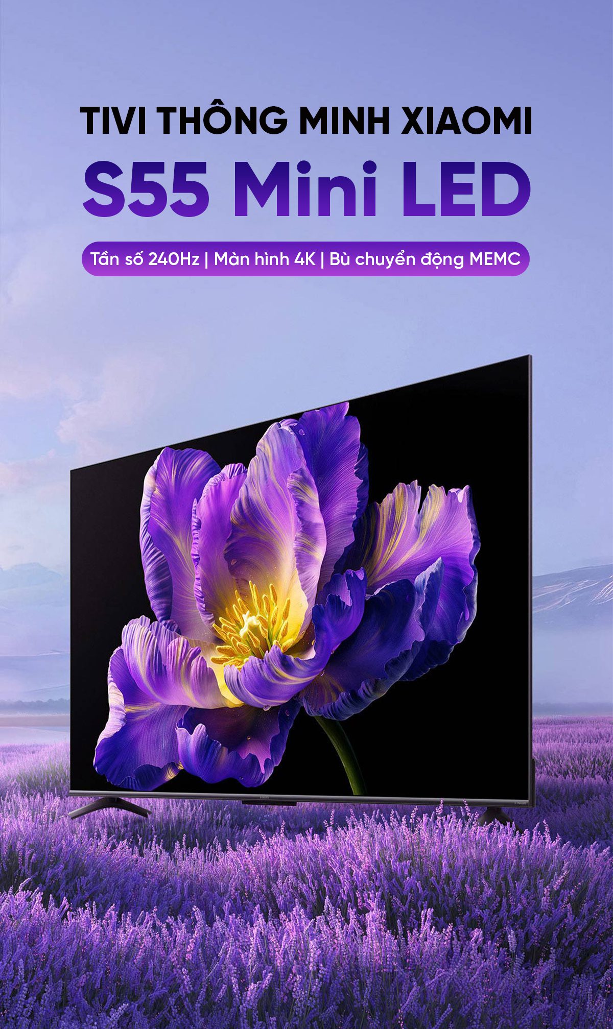 Smart TV Xiaomi S55 Mini LED 144Hz Ram 4GB 64GB