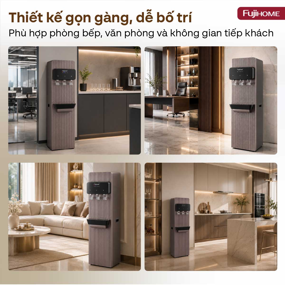 Máy lọc nước RO 3 vòi Fujihome WP2109C – nước nóng, lạnh, thường tại nhà