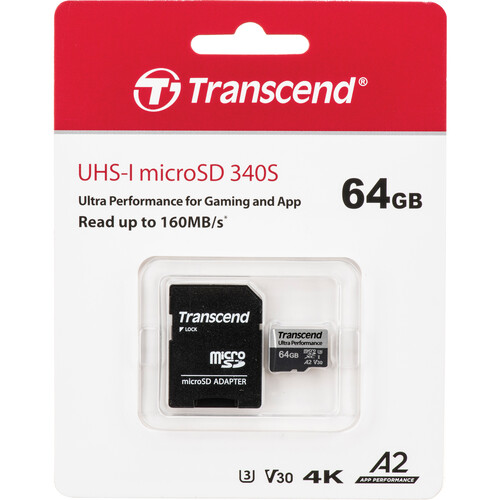 Thẻ nhớ Transcend microSDXC 64GB 340S UHS-I | Hàng chính hãng