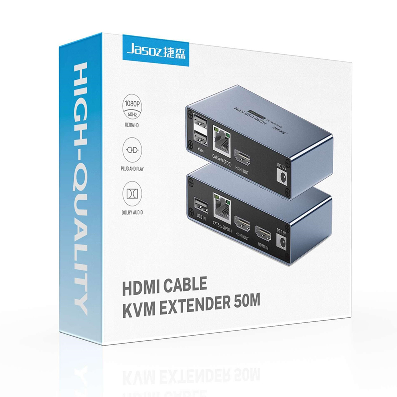 Bộ mở rộng HDMI và usb qua LAN 60m có KVM jasoz T-G182