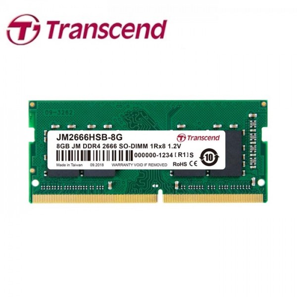 RAM LAPTOP TRANSCEND 8GB DDR4 2666MHZ SO-DIMM (JM2666HSG-8G) | Hàng chính hãng