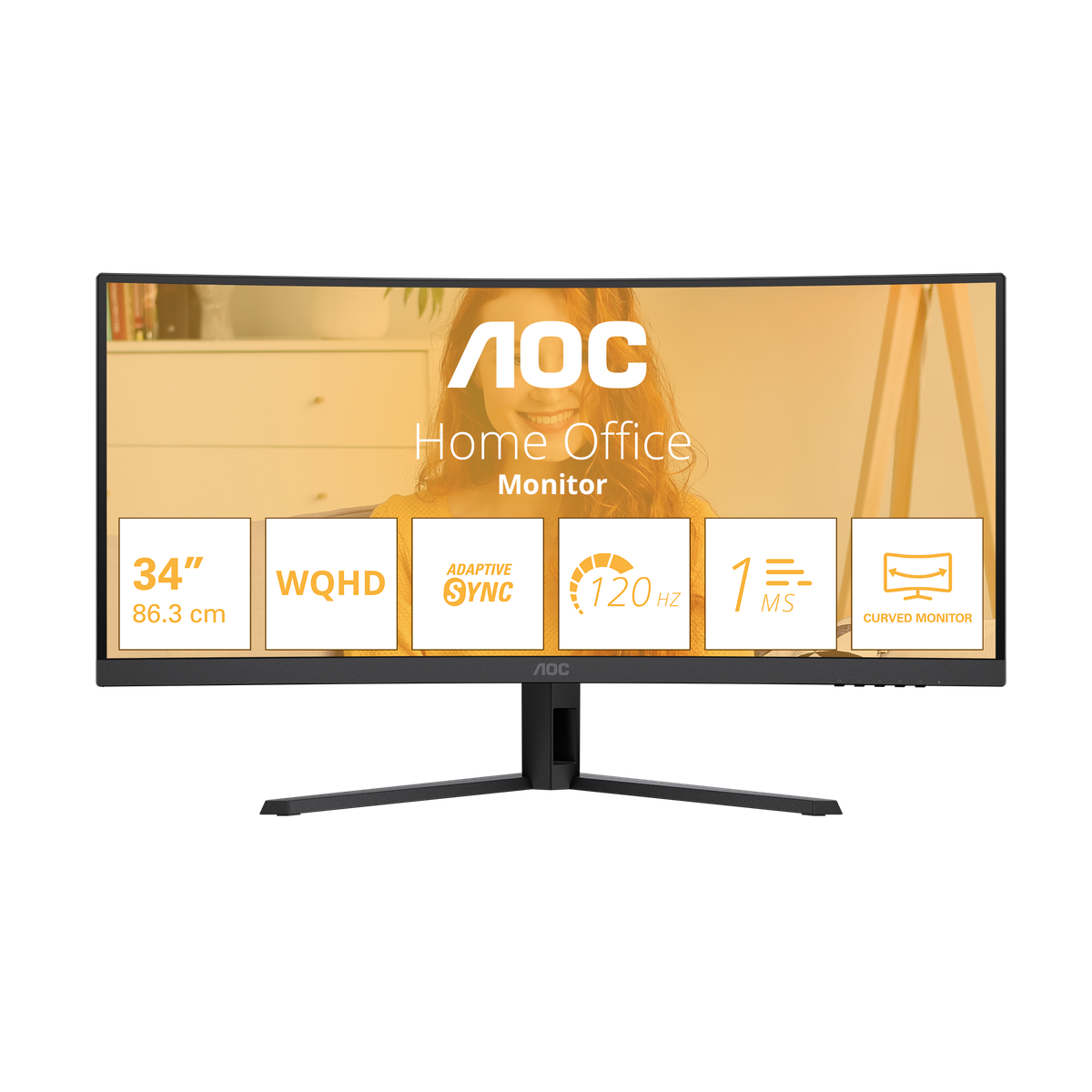 Màn hình AOC CU34B3E/71 cong 34 inch ultrawide 120Hz cho nhà và văn phòng