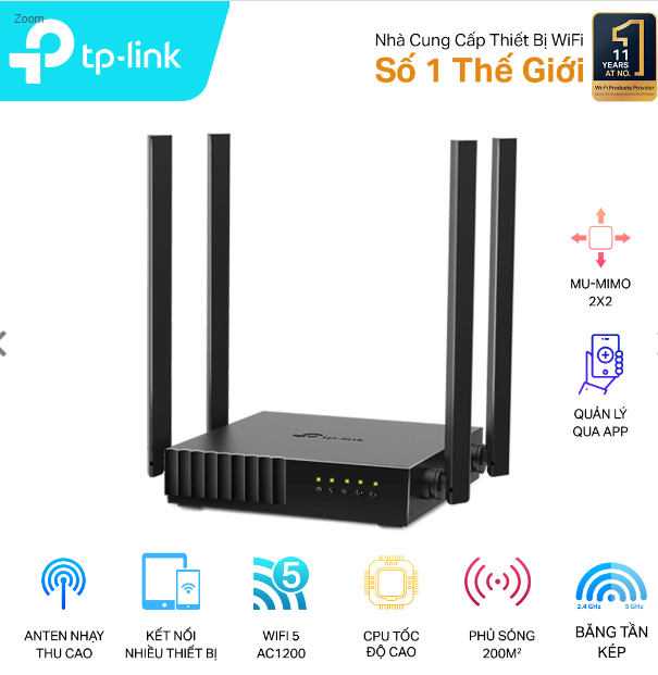 Router Wifi TP-Link Archer C54 băng tần kép AC1200 | Hàng chính hãng