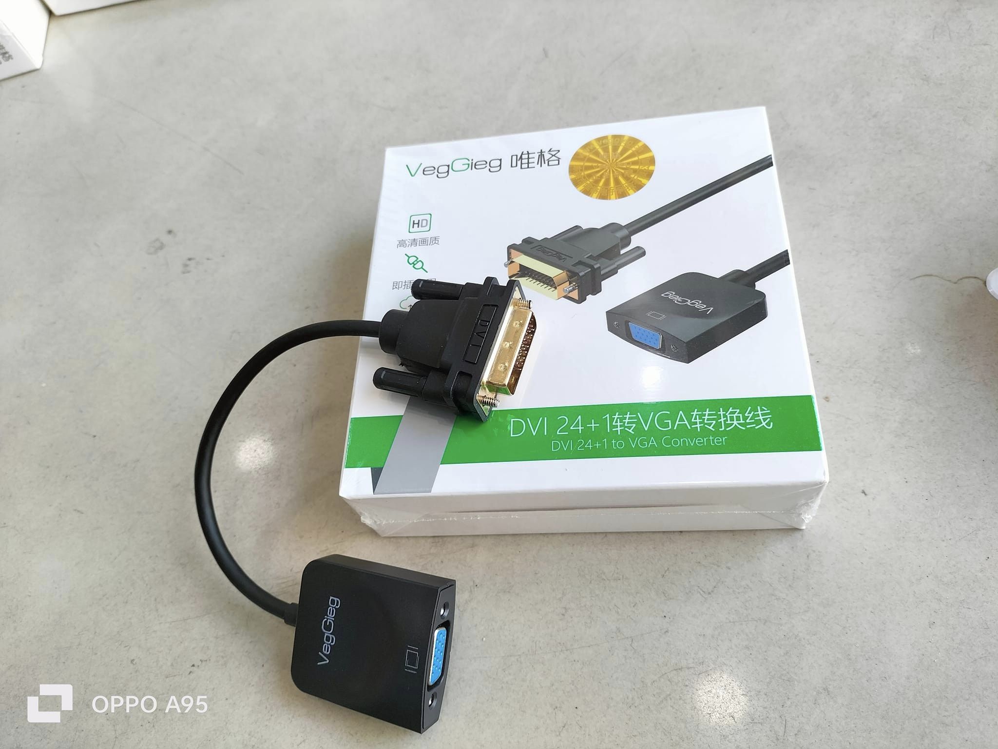 Dây DVI to VGA VEGGIEG VZ619 | Hàng chính hãng