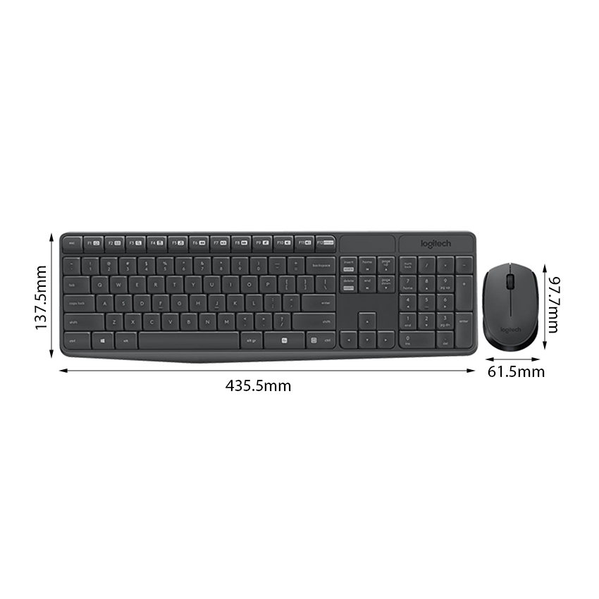 Combo Bàn Phím và Chuột không dây Logitech MK235 920-007937 | Hàng chính hãng