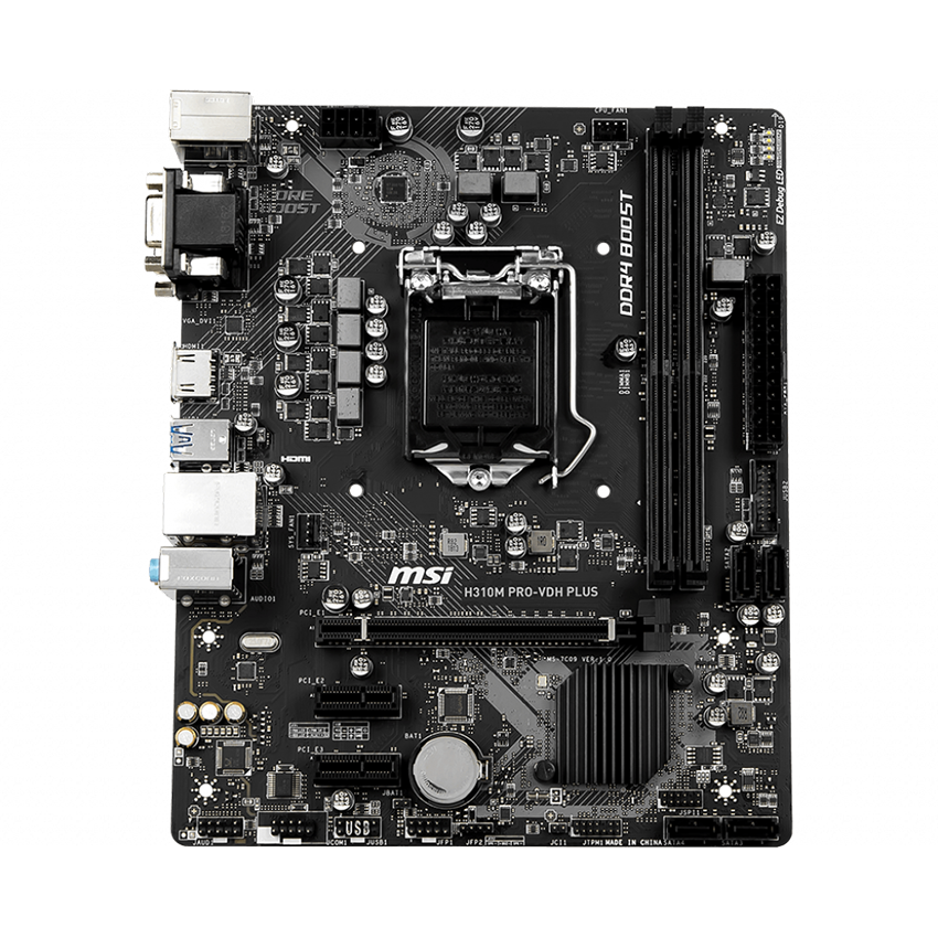 Mainboard MSI H310M PRO-VDH PLUS (Intel H310, Socket 1151, m-ATX, 2 khe RAM DDR4)