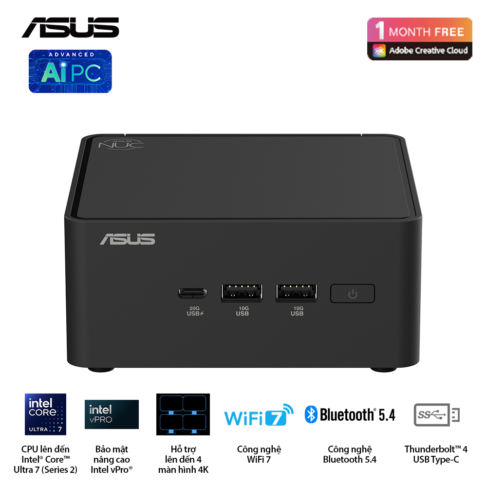 Bộ Mini PC Asus NUC 15 PRO Tall RNUC15CRHU500000I | Hàng chính hãng