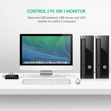 Bộ chuyển KVM 2 PC sang 1 Màn hình cao cấp Ugreen 30357 | Hàng chính hãng