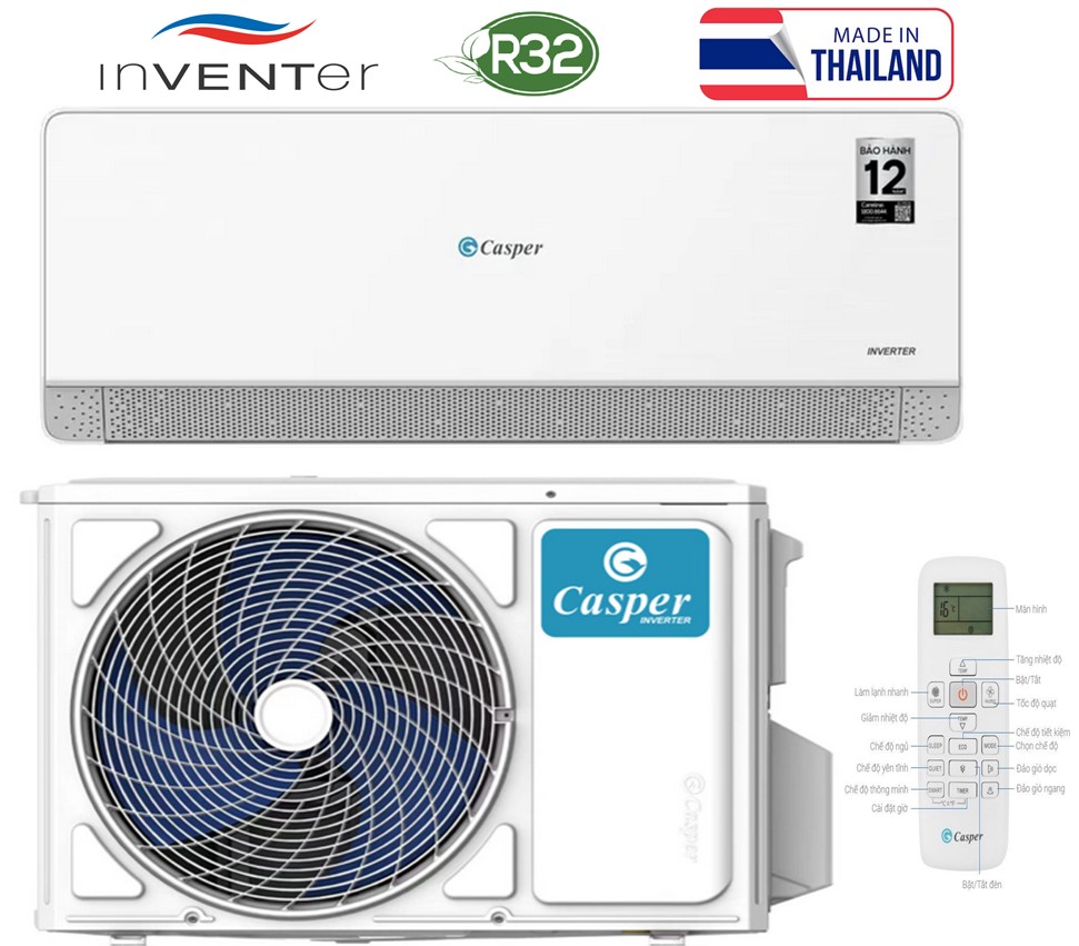 Điều hòa Casper QC-12IS36 Inverter 1 chiều 12000BTU mới 2023 | Hàng chính hãng