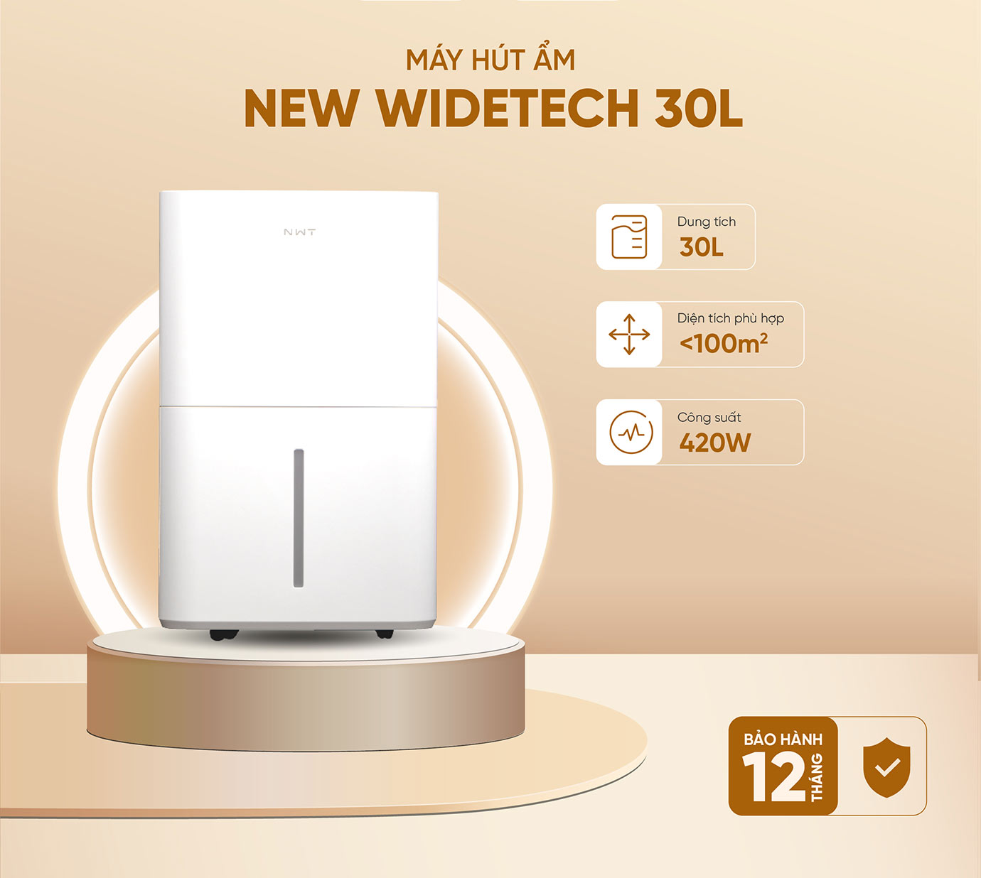 Máy Hút Ẩm New Widetech 30L WDH330EFW1: Công Suất Lớn, Kiểm Soát Ẩm Toàn Diện