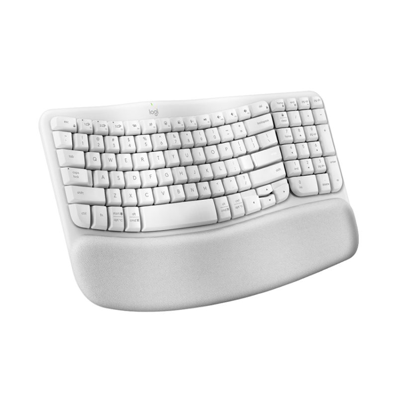 Bàn Phím Không Dây LOGITECH WAVE KEYS ERGONOMIC OFF-WHITE (USB Logi Bolt/Bluetooth ) - 920-012282 | Hàng chính hãng