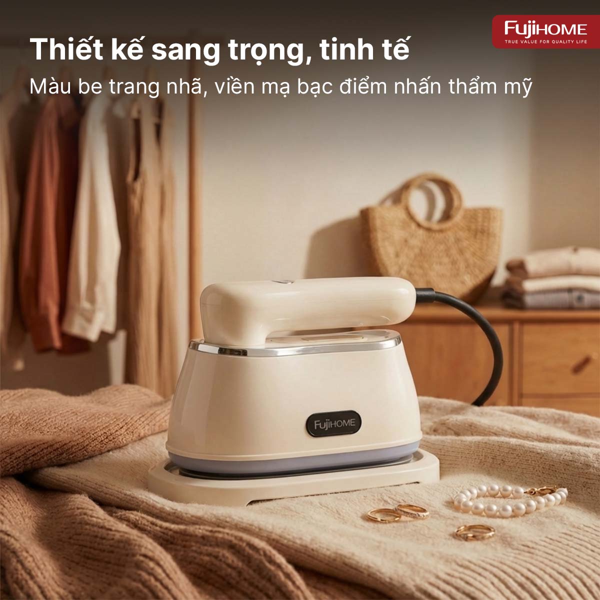 Bàn ủi hơi nước cầm tay Fujihome SI200DC gập gọn – là nhanh áo sơ mi mỗi sáng