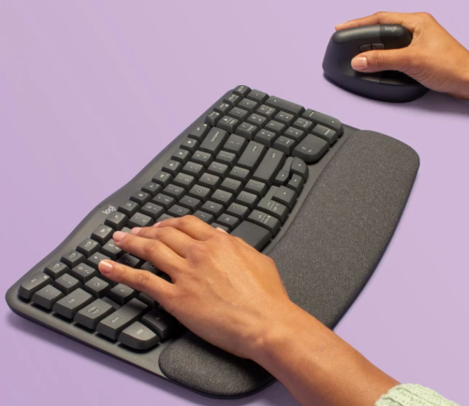 Bàn phím không dây logitech Công thái học Wave Keys 920-012281 920-012282 | Hàng chính hãng