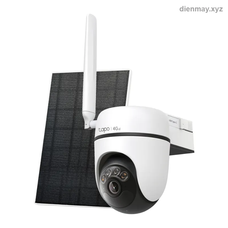 Bộ camera 4G năng lượng mặt trời Tapo C615G Kit 2K xoay/nghiêng - Nhà xưởng, vườn cây, công trình ngoài trời không có Wi-Fi
