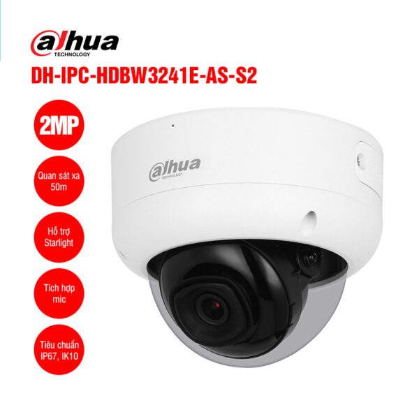 Camera IP 2MP DAHUA DH-IPC-HDBW3241E-AS-S2 | Hàng chính hãng