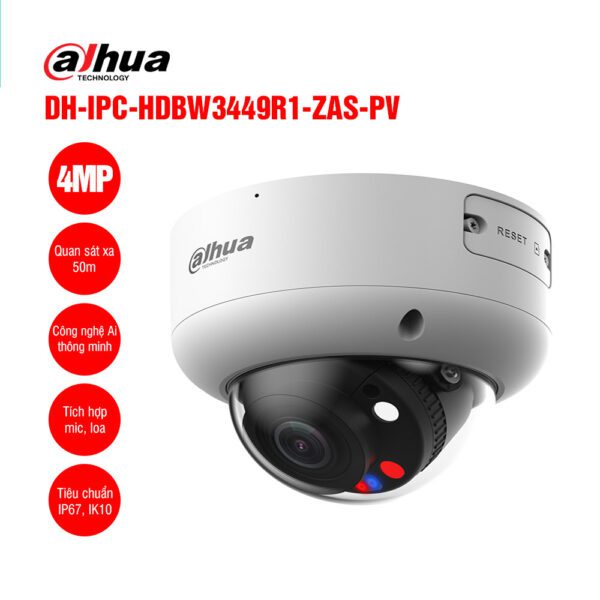 Camera IP 4MP DAHUA DH-IPC-HDBW3449R1-ZAS-PV | Hàng chính hãng