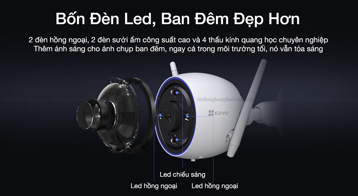 Camera Wifi ngoài trời Ezviz H3 2K | Hàng chính hãng