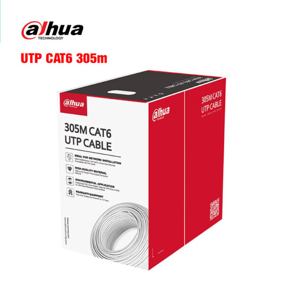 Cáp mạng UTP CAT.6 305m DAHUA DH-PFM920I-6UN-CN (Vỏ màu Trắng) | Hàng chính hãng
