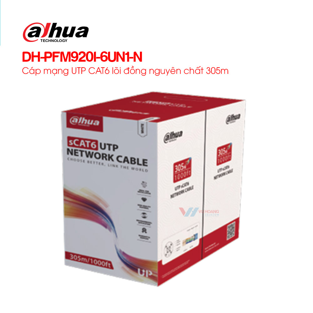 Cáp mạng UTP CAT6 305m DAHUA DH-PFM920I-6UN1-N | Hàng chính hãng