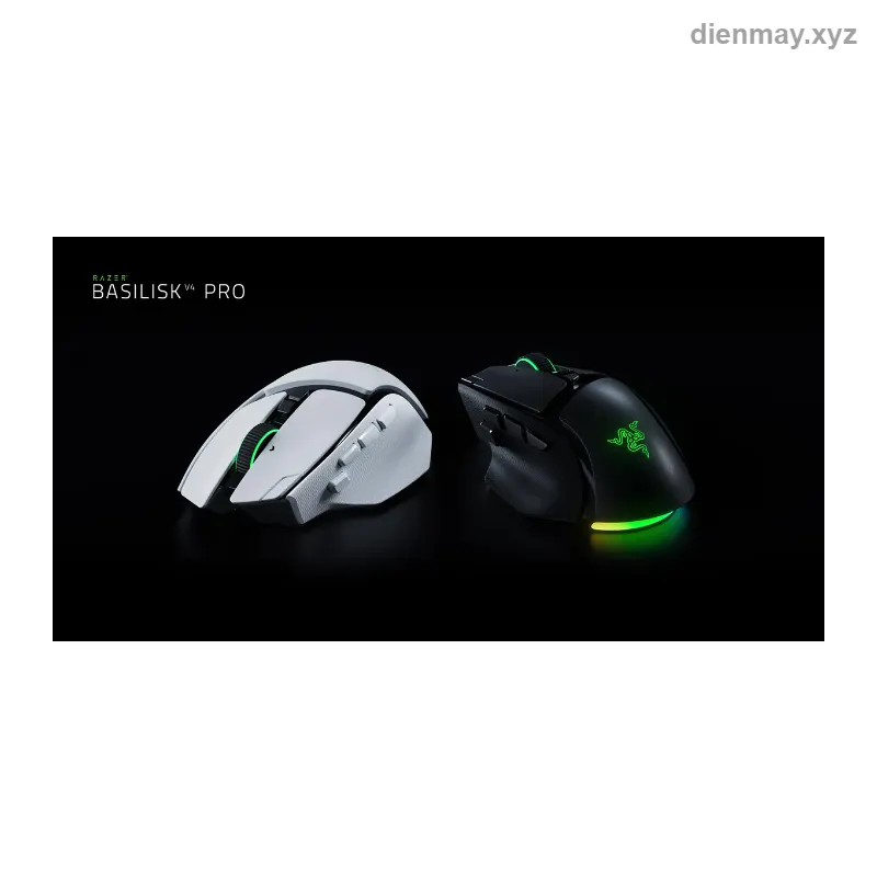 Chuột gaming không dây Razer Basilisk V4 Pro Đen - Game thủ cần chuột công thái học nhiều nút, làm việc đa nhiệm