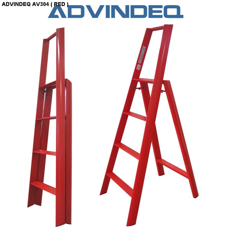 Thang nhôm ADVINDEQ AV304 (Red) 4 bậc | Hàng chính hãng