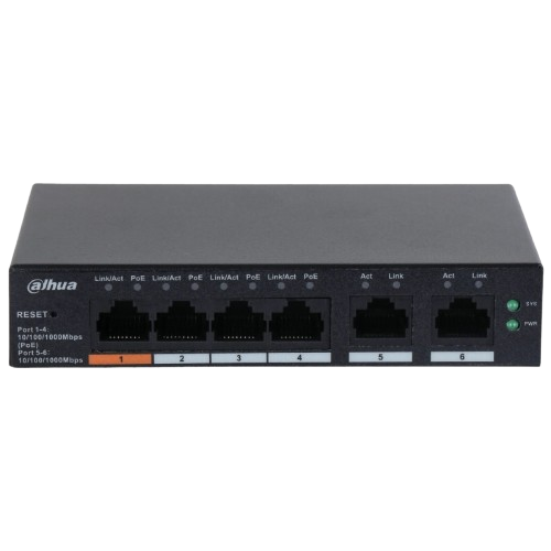 Switch PoE Cloud 6 port với 4 port PoE Dahua DH-CS4006-4GT-60 | Hàng chính hãng