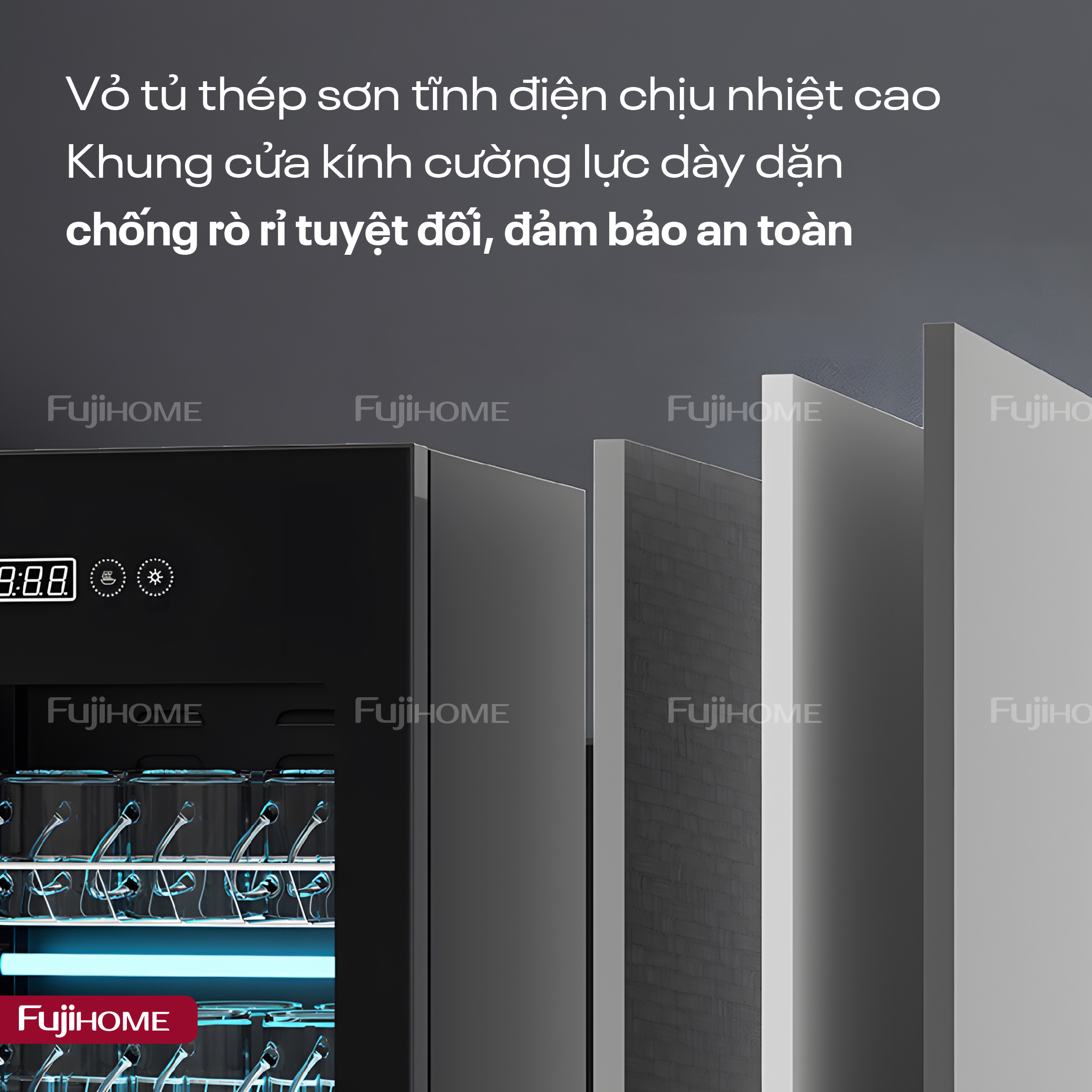 Tủ sấy bát Fujihome DD180 180 lít màn LED cảm ứng - cho nhà nhiều thế hệ, quán nhỏ
