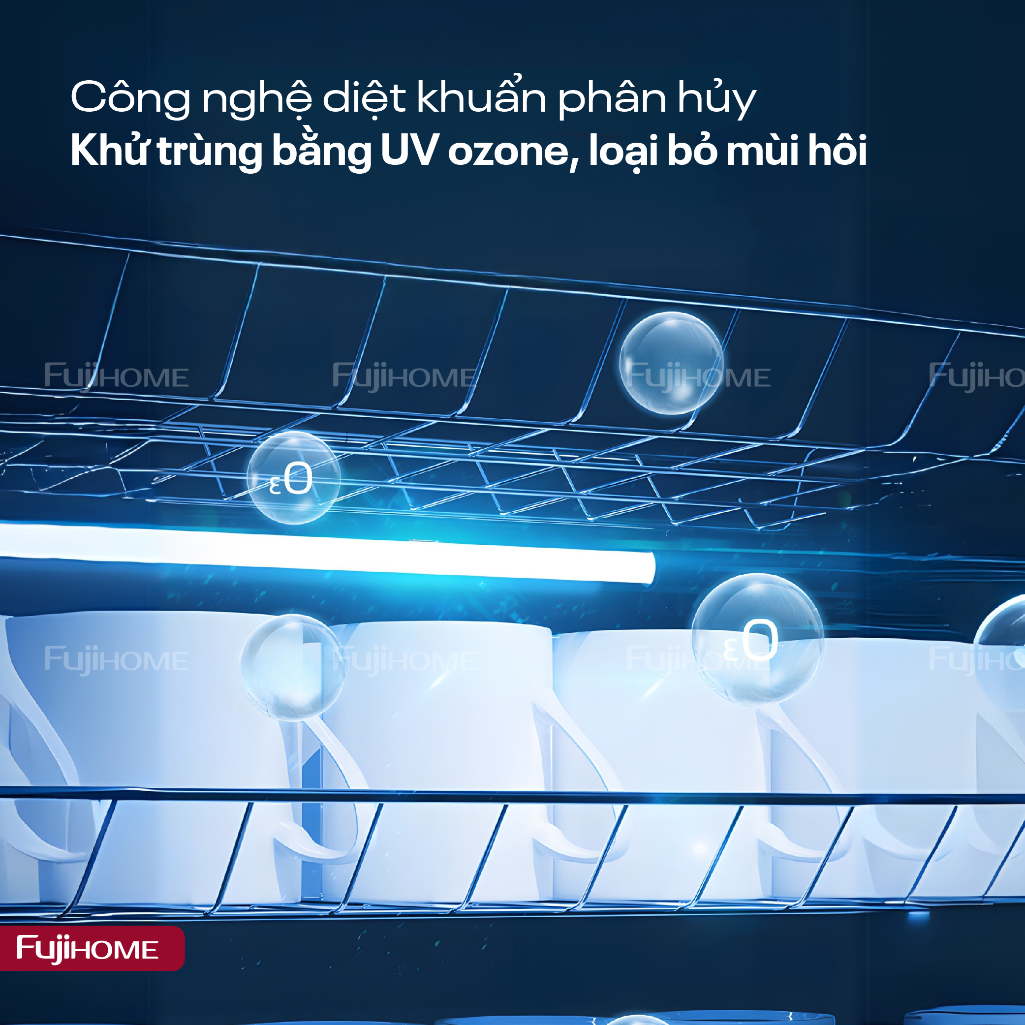 Tủ sấy bát Fujihome DD180 180 lít màn LED cảm ứng - cho nhà nhiều thế hệ, quán nhỏ