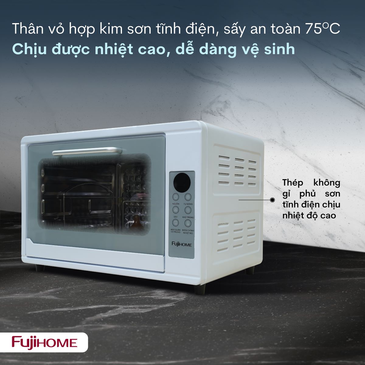 Tủ sấy bát gia đình Fujihome DD38 38 lít, UVC và Ion âm, chỉnh nhiệt