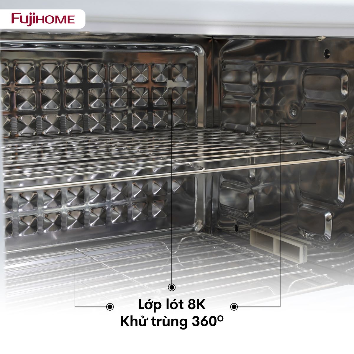 Fujihome DD48 – tủ sấy khử khuẩn UVC LED 48L cho bát đĩa và bình sữa của bé