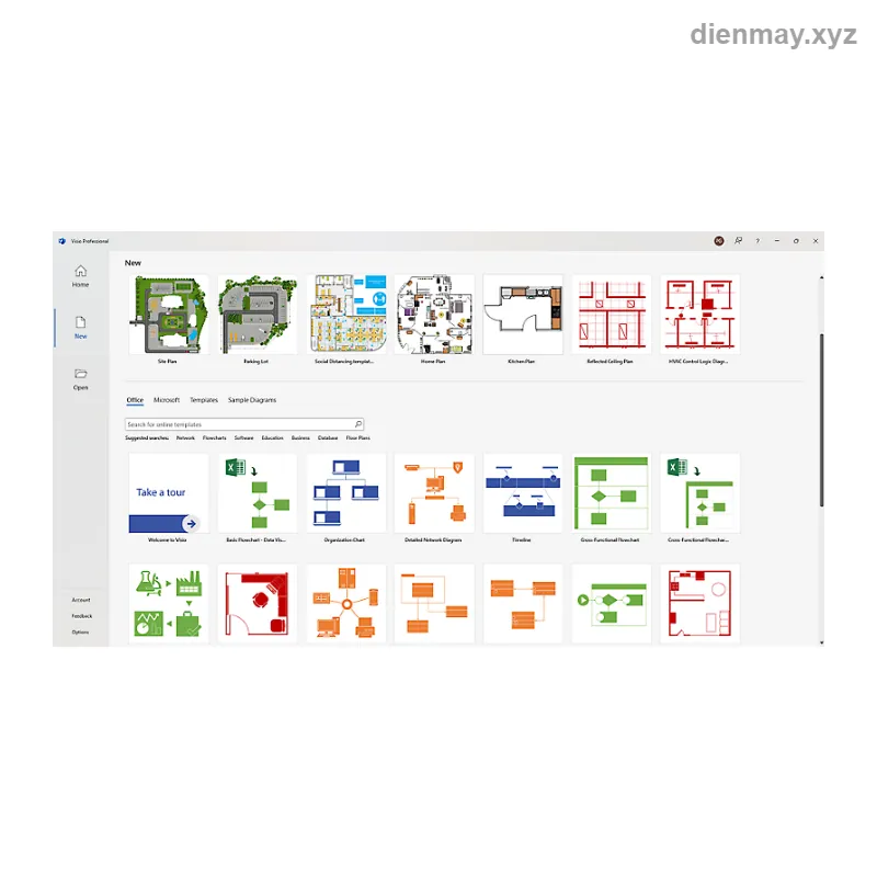 Dịch vụ trực tuyến Microsoft Visio Plan 2 (thuê bao 1 năm) - Doanh nghiệp, kỹ sư, chuyên viên vẽ sơ đồ quy trình, mạng, kỹ thuật