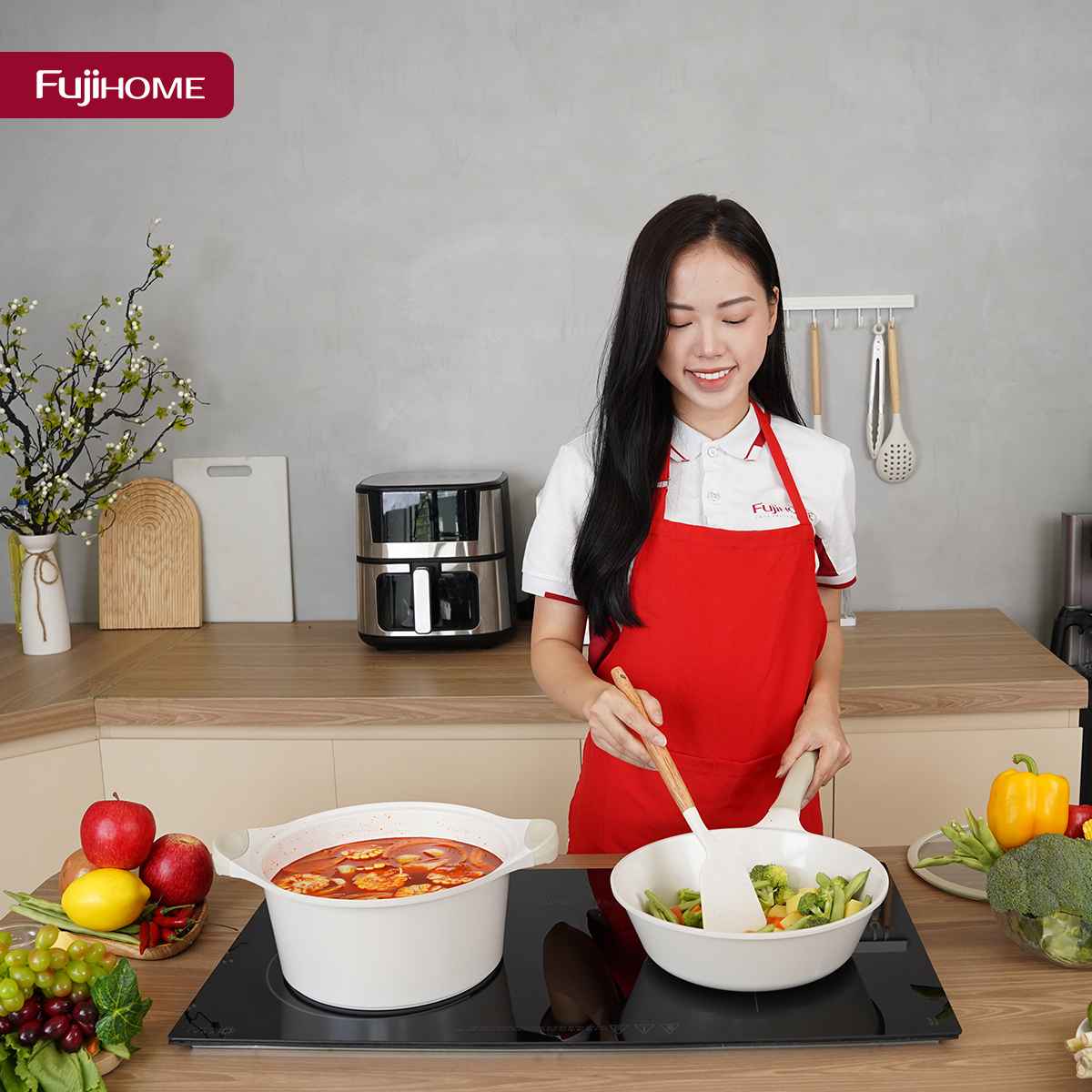 Fujihome IC2519 – bếp đôi từ + hồng ngoại 4400W dùng được nồi đất, nồi nhôm