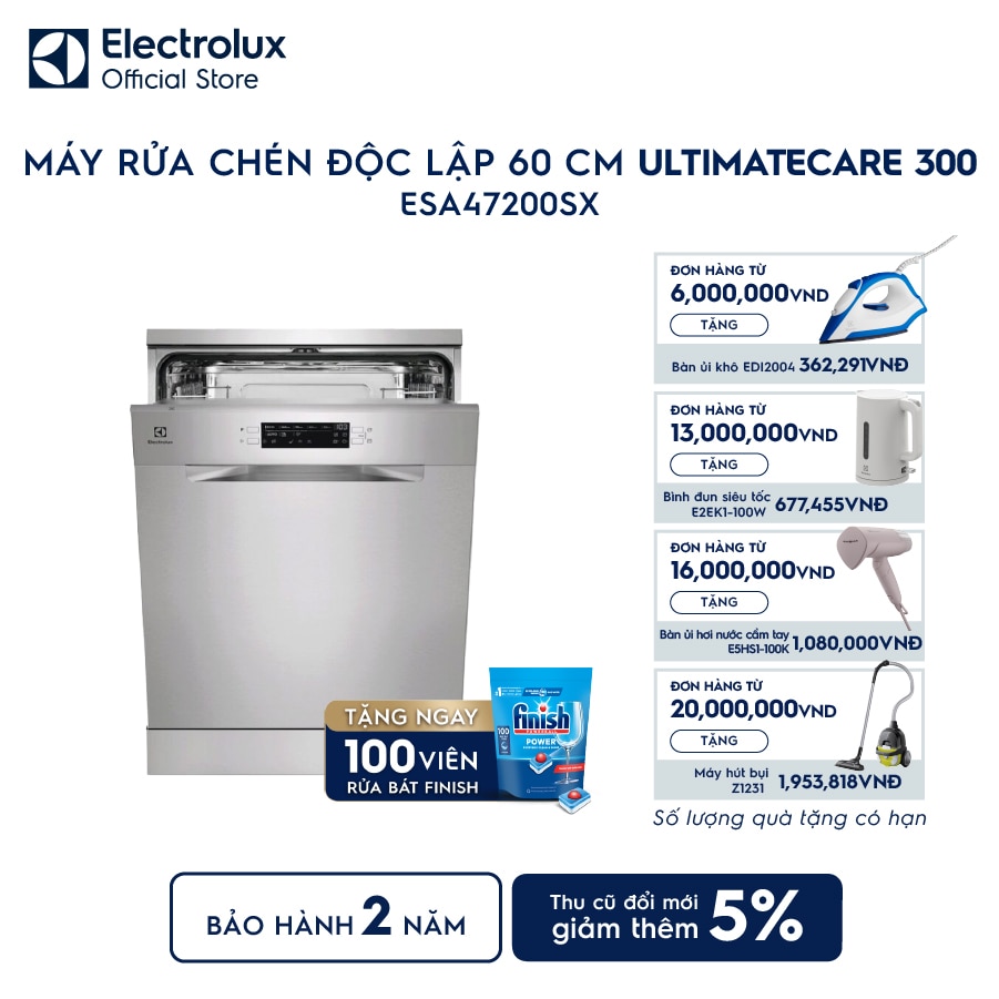 Máy rửa bát Electrolux ESA47200SX 13 bộ đứng độc lập, sấy khô AirDry
