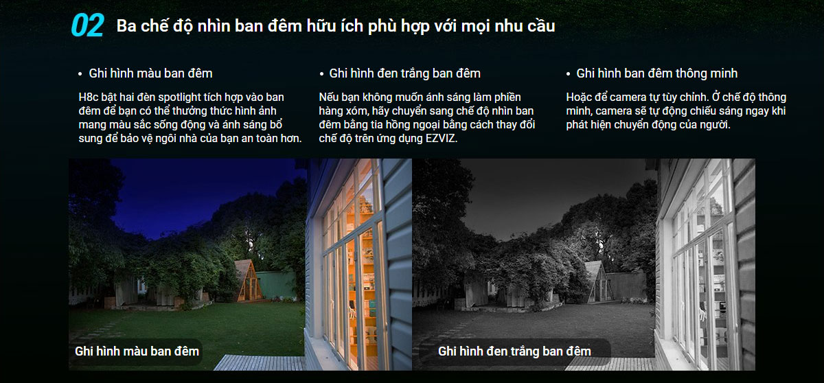 Camera quay quét wifi Ezviz H8C | Hàng chính hãng