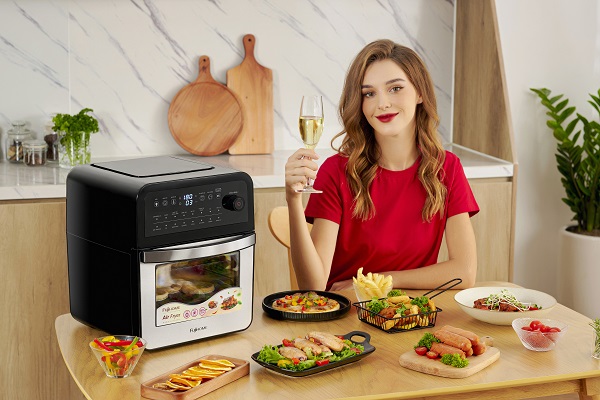 Nồi chiên không dầu dạng lò Fujihome A12D 12L, cửa kính nhìn món