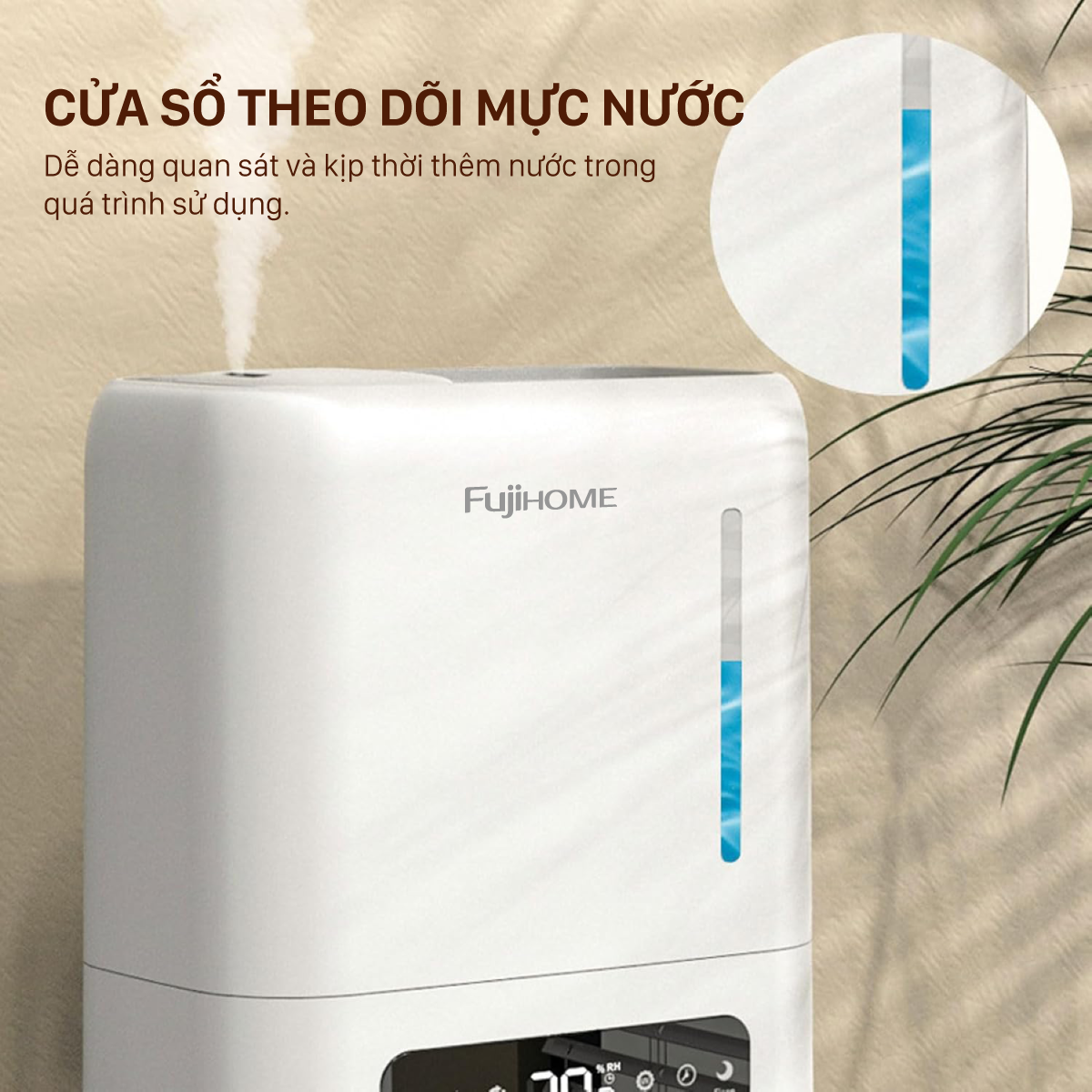Máy tạo ẩm Fujihome HM04EUV 4L có UV, remote – chạy 17 giờ, tự ngắt khi hết nước