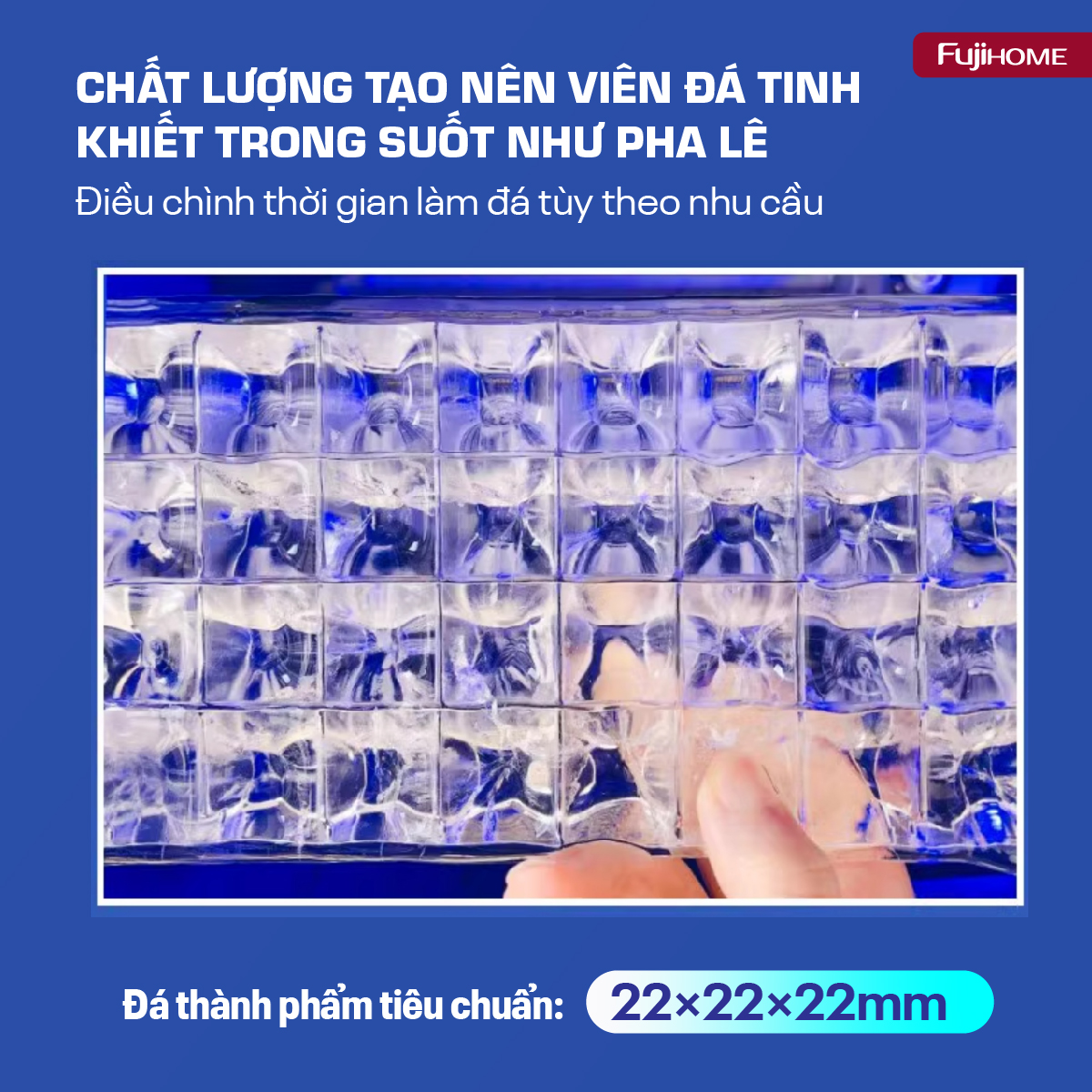 Máy làm đá viên Fujihome IM45C 40kg mỗi ngày có lõi lọc UF