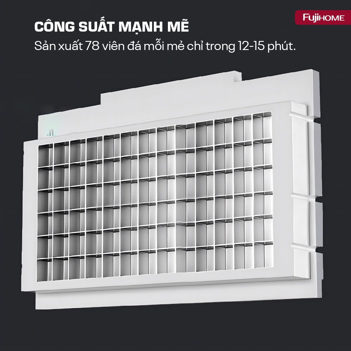 Máy làm đá công suất lớn Fujihome IM70C 70kg/ngày, ngăn chứa 18kg