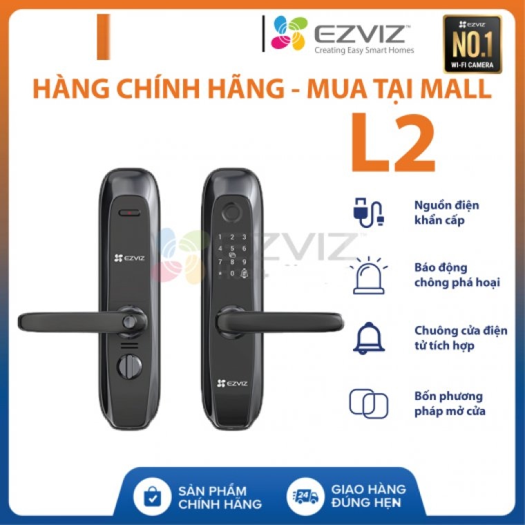 Khóa cửa vân tay thông minh quản lý qua App ezviz | Hàng chính hãng