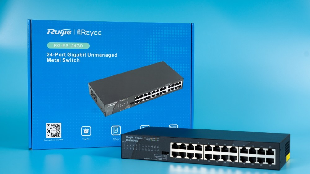 Switch Ruijie Reyee RG-ES124GD (24-Port 10/100/1000 Mbps) | Hàng chính hãng