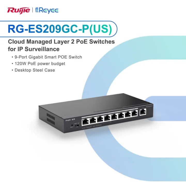 Switch POE 9 cổng RUIJIE REYEE RG-ES209GC-P | Hàng chính hãng