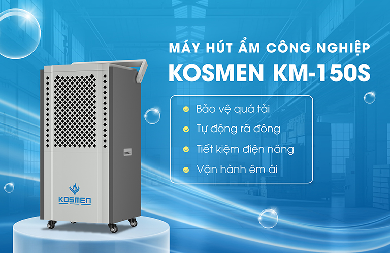MÁY HÚT ẨM CÔNG NGHIỆP KOSMEN KM-150S (Phù hợp không gian 120 - 200m2) | Hàng chính hãng