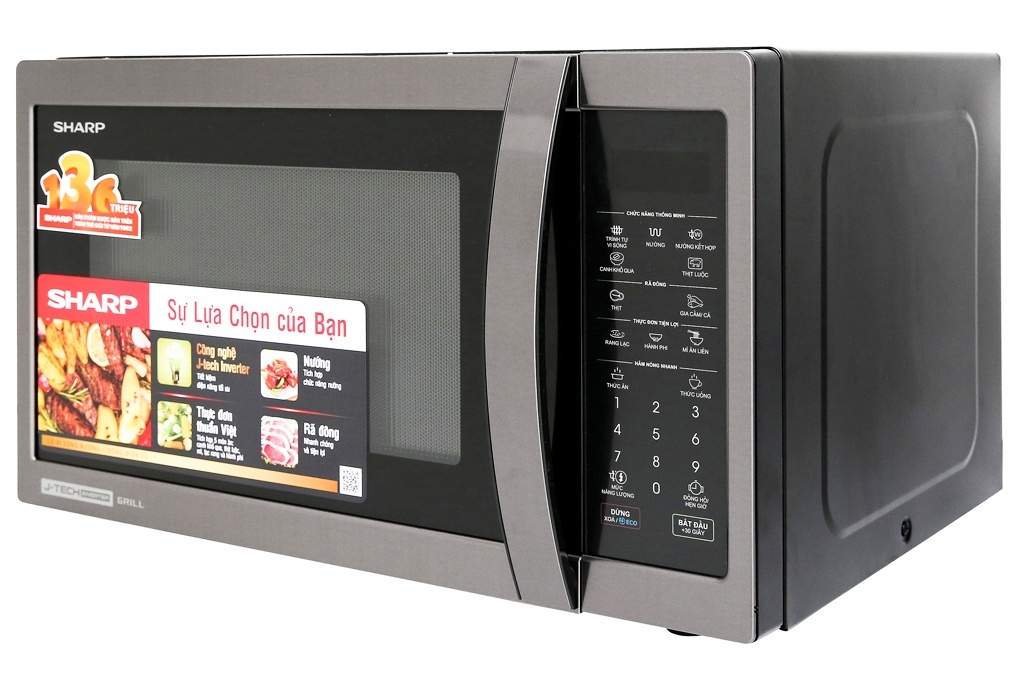 Lò vi sóng điện tử có nướng 28L Sharp R-G728XVN-BST Mới 2020 | Hàng chính hãng