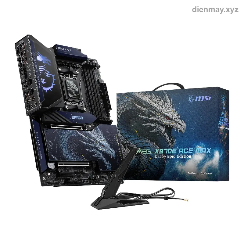 Mainboard MSI MEG X870E ACE MAX DRACO EPIC EDITION (AMD X870E, AM5, ATX, DDR5) - PC gaming/workstation cao cấp nền tảng AMD AM5