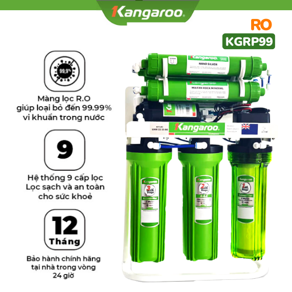 Máy lọc nước kangaroo KGRP99 KV lắp âm tủ bếp | Hàng chính hãng
