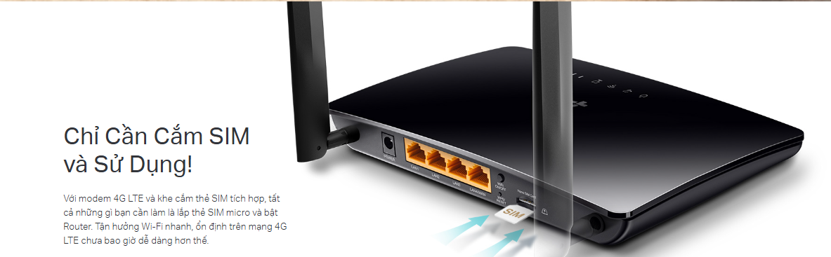 Tp-link Archer MR600 Router Wi-Fi Gigabit Băng Tần Kép 4G+ Cat6 AC1200 | Hàng chính hãng