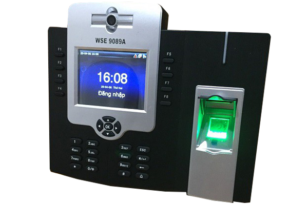 MÁY CHẤM CÔNG VÂN TAY + THẺ CẢM ỨNG+ CÓ CAMERA CHỤP HÌNH+ PIN LƯU ĐIỆN 8 TIẾNG + ACCESS CONTROLL  WISE EYE WSE 9089A | Hàng chính hãng