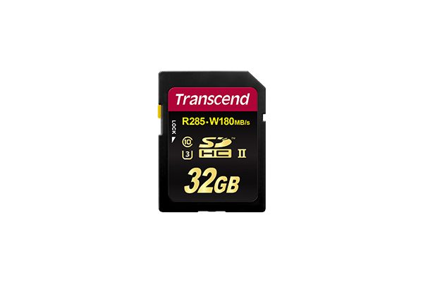 Thẻ nhớ SD card 32 GB Transcend SDHC UHS-II Speed Class 3 (U3) cards MLC Flash (R285, W180MB/s) | Hàng chính hãng